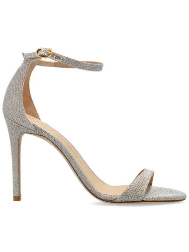 Stuart Weitzman Heeled Sandals Nudist II, Women's, Silver - STUART WEITZMAN - BALAAN 1