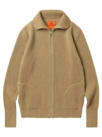 ANDERSEN Navy Full Zip Up Pocket Camel Cardigan - ANDERSEN-ANDERSEN - BALAAN 1