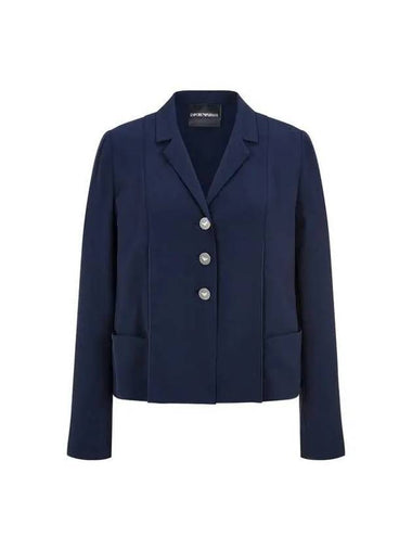 Women s Textured Easy Single Jacket Navy 271205 - EMPORIO ARMANI - BALAAN 1