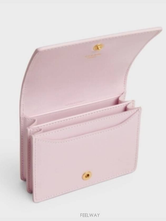 Triomphe Business Shiny Calfskin Card Wallet Pastel Pink - CELINE - BALAAN 5