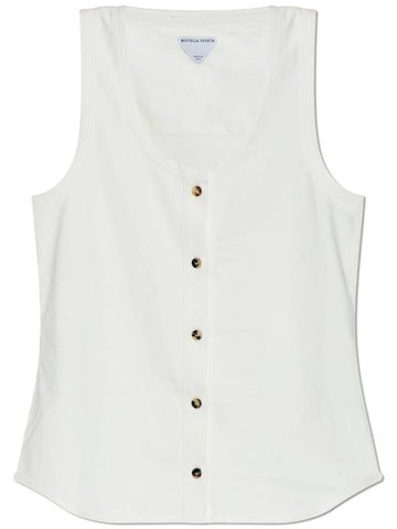 Bottega Veneta Top With Fastening, Women's, White - BOTTEGA VENETA - BALAAN 1