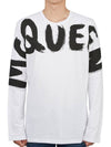 Men's Macro Graffiti Long Sleeve T-Shirt White - ALEXANDER MCQUEEN - BALAAN 2