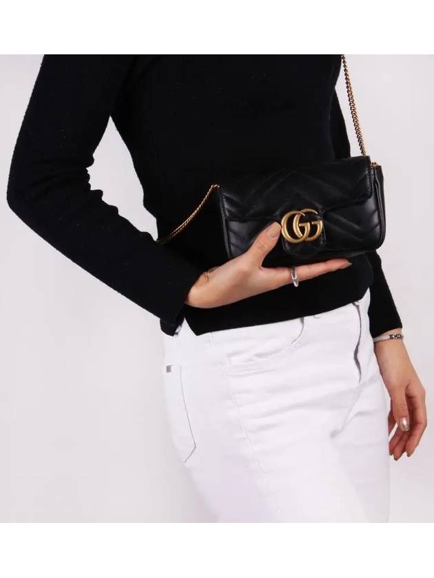 GG Marmont Matelasse Leather Super Mini Bag Black - GUCCI - BALAAN 7