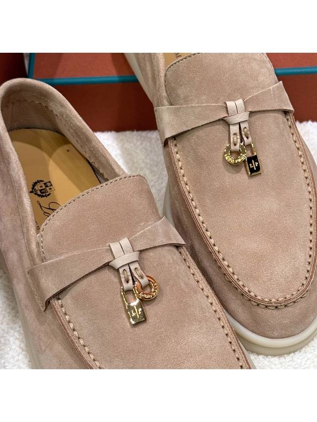 Women s Loafers Summer Charms Work Suede Sand Brown - LORO PIANA - BALAAN 8