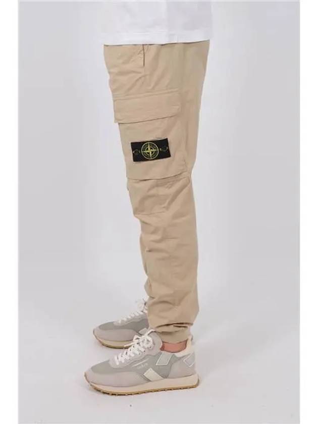 Stretch Cotton Tela Paracadute Cargo Straight Pants Sand - STONE ISLAND - BALAAN 5