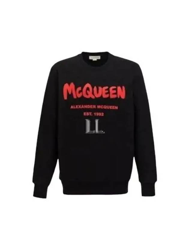 Graffiti Logo Sweatshirt Black - ALEXANDER MCQUEEN - BALAAN 2