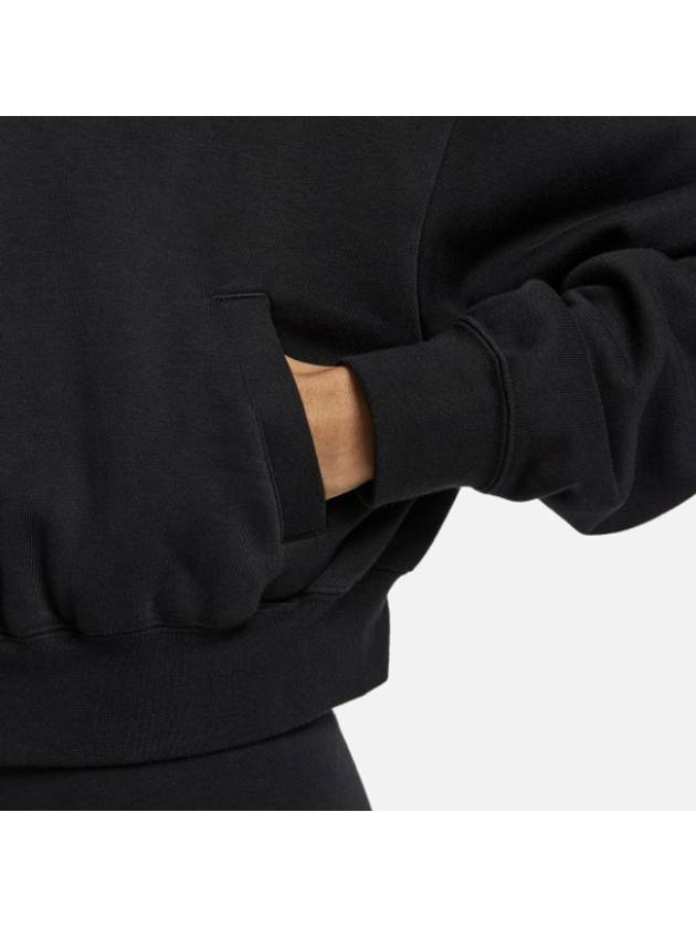 Sportswear Club Fleece Oversized Crop Bomber Jacket Black - NIKE - BALAAN 5