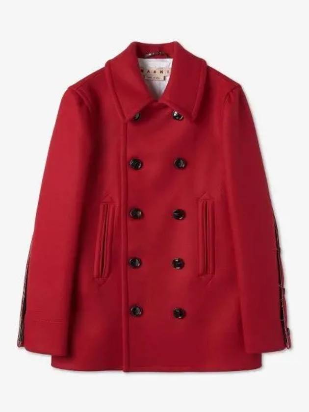 Breasted Wool Double Coat Red - MARNI - BALAAN 2