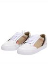 House Check Leather Sneakers Optic White - BURBERRY - BALAAN 2