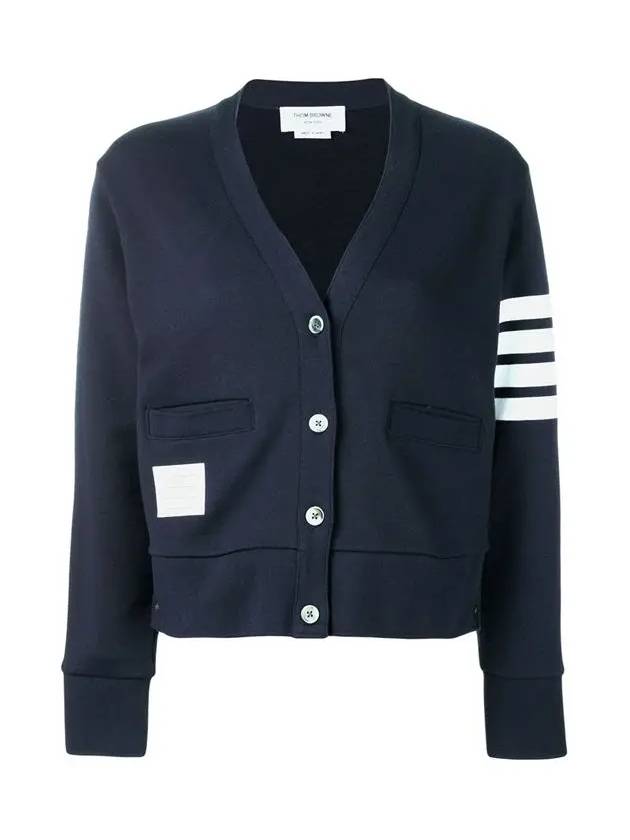 4-Bar Loopback Jersey Cardigan Navy - THOM BROWNE - BALAAN 3