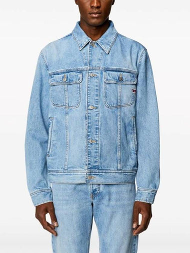 Cotton Denim Jacket Blue - DIESEL - BALAAN 1