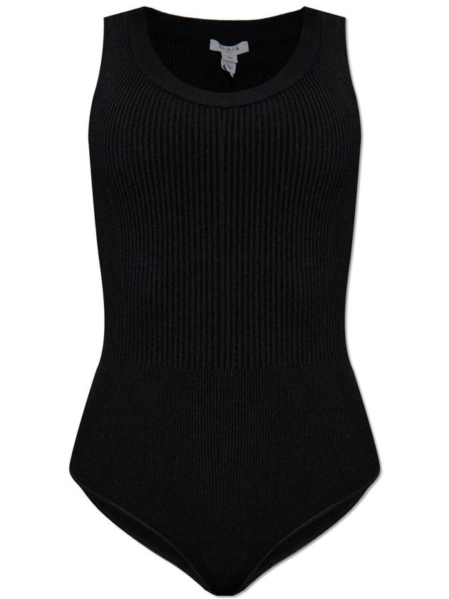 Alaïa Ribbed Bodysuit, Women's, Black - ALAIA - BALAAN 1