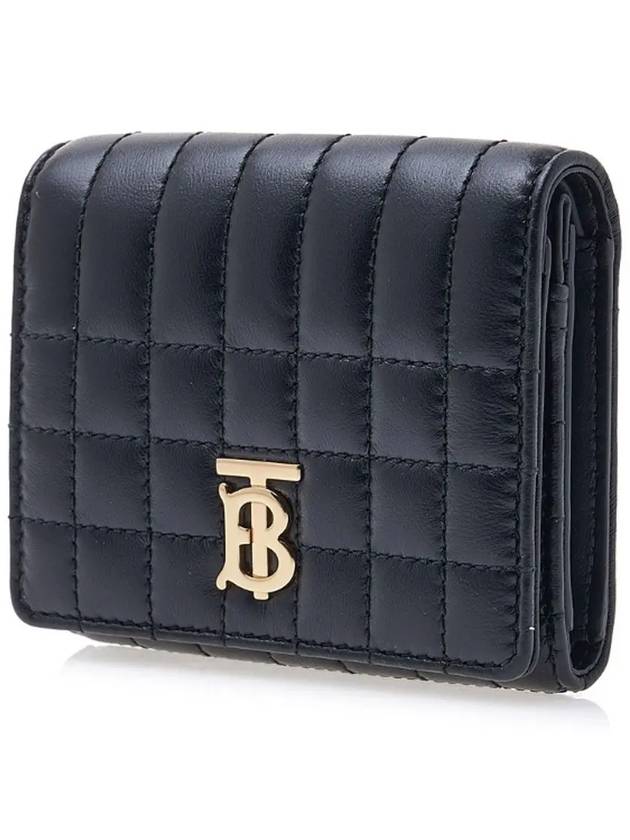 Lola Small Quilted Leather Folding Wallet Black Light Gold - BURBERRY - BALAAN 3