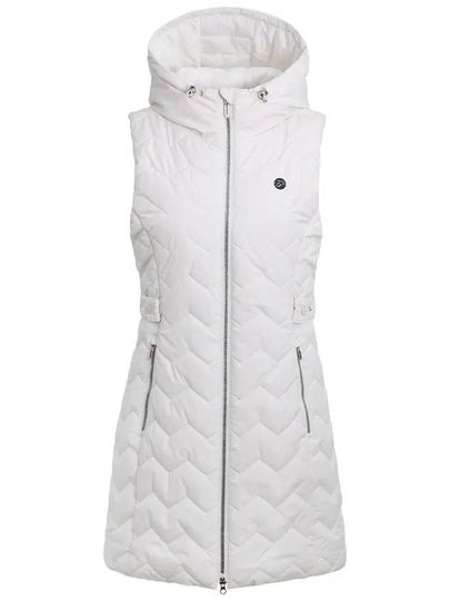 quilted long padded vest IPL3WWV618 WH - IJP DESIGN - BALAAN 2