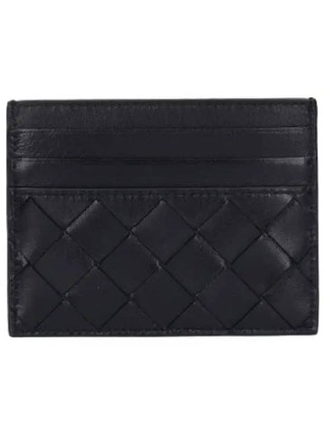 Intrecciato card holder black wallet - BOTTEGA VENETA - BALAAN 1