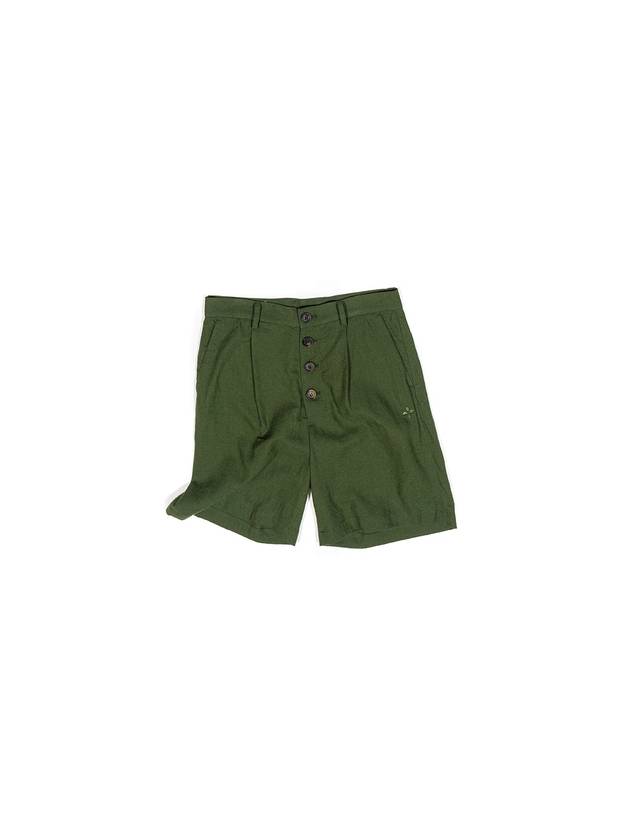 Clover Embroidery Button Shorts Green I2SP02GR - IOEDLE - BALAAN 2