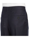 Men's Pinstriped Tailored Cropped Slacks Navy - AMI - BALAAN 11