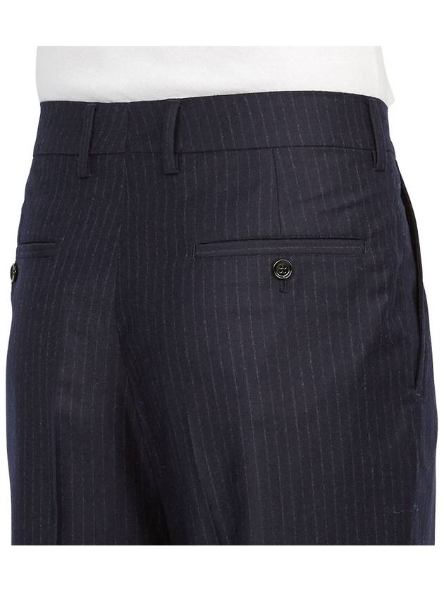 Men's Pinstriped Tailored Cropped Slacks Navy - AMI - BALAAN 11