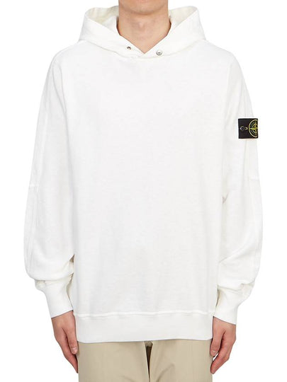 Compass Badge Cotton Hoodie White - STONE ISLAND - BALAAN 2