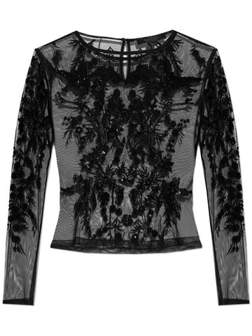 AllSaints Top Greta With Shimmering Sequins, Women's, Black - ALLSAINTS - BALAAN 1