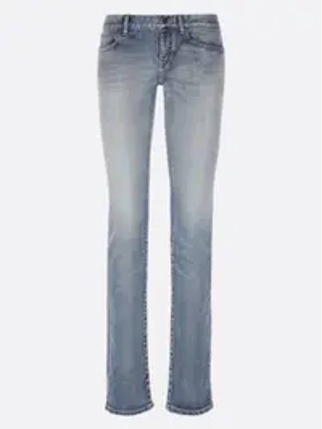 Low Rise Denim Jeans Blue - SAINT LAURENT - BALAAN 4