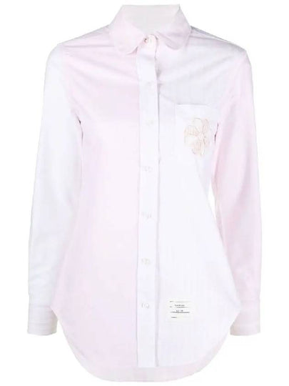 Funmix Flower Pocket Logo Oxford Shirt Pink - THOM BROWNE - BALAAN 2