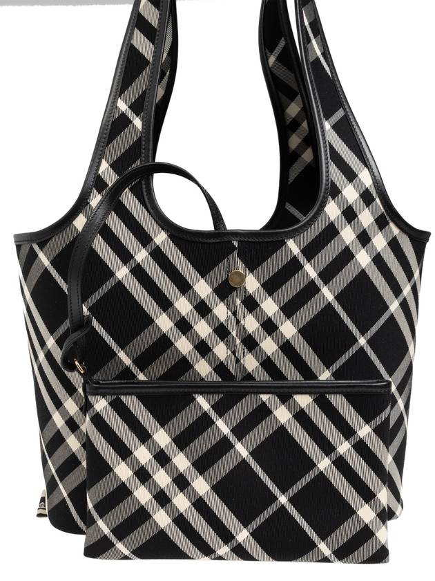 Check Small Tote Bag Black - BURBERRY - BALAAN 7