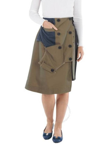 Kolor Ladies Trench Detail Patchwork Skirt, Brand Size 1 (Small) - KOLOR - BALAAN 1