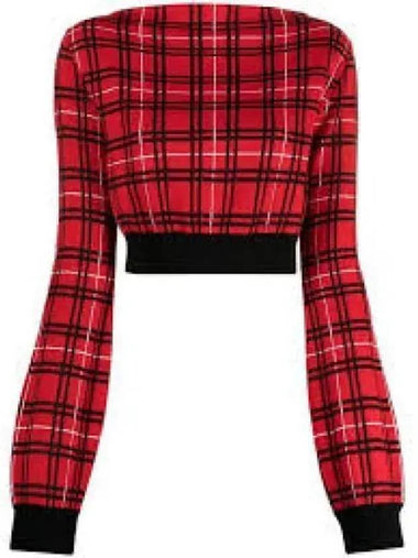 Logo Check Knit Top Red - MARNI - BALAAN 1