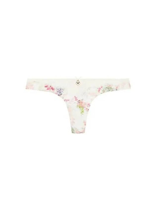 UNDERWEAR Women's Flower Print Nylon Thong Ivory - EMPORIO ARMANI - BALAAN 1