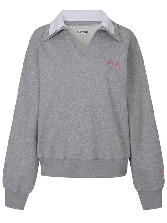 FIELD TRIP COLLARED SWEATSHIRTHeather Gray - PLAYBOO - BALAAN 1