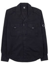 Logo Patch Cotton Long Sleeve Shirt Black - CP COMPANY - BALAAN 2