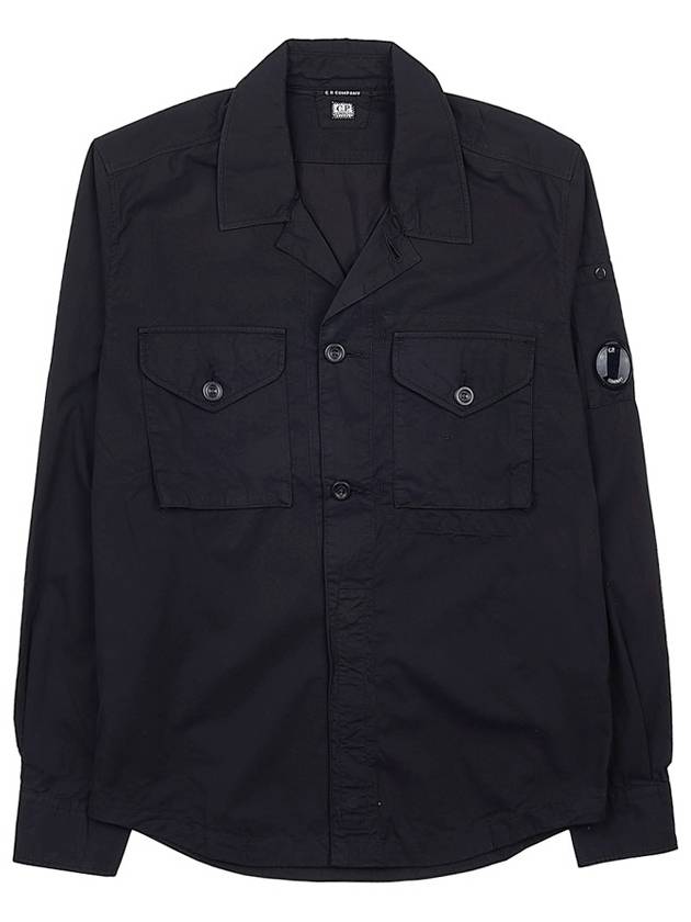 Logo Patch Cotton Long Sleeve Shirt Black - CP COMPANY - BALAAN 2