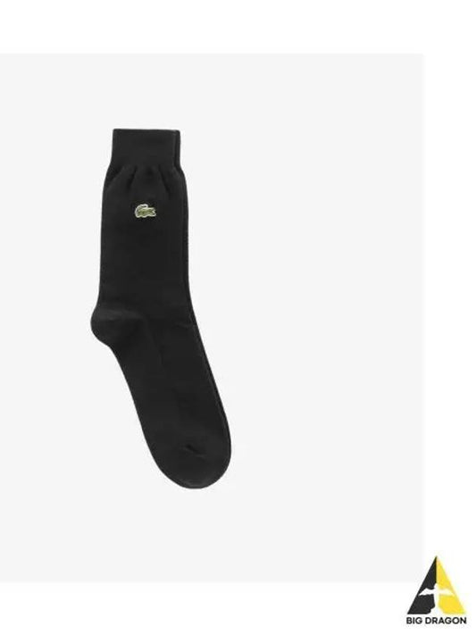 Men s Basic Pique Texture Gentleman Socks Black - LACOSTE - BALAAN 1