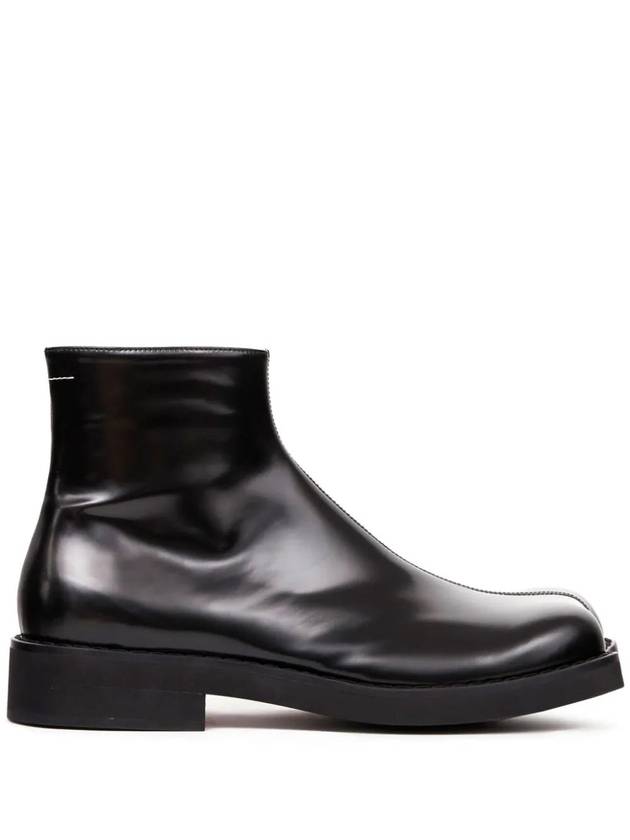 Trunk Leather Ankle Boots Black - MAISON MARGIELA - BALAAN 1