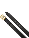 GG Marmont Leather Belt Black - GUCCI - BALAAN 4