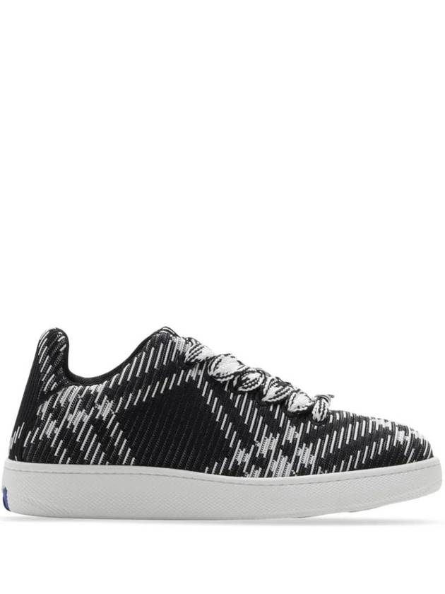 Check Knit Box Low Top Sneakers Black - BURBERRY - BALAAN 1