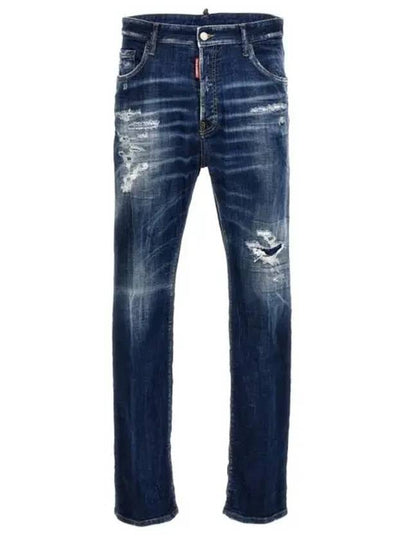 Ripped Cast Wash Bro Straight Jeans Blue - DSQUARED2 - BALAAN 2