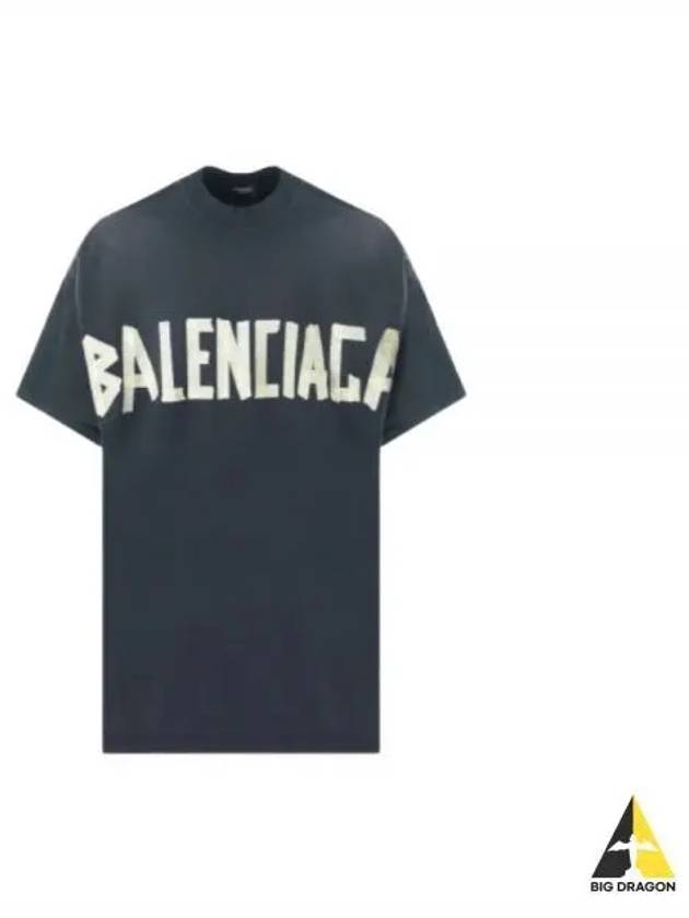 Tape Type Cotton Short Sleeve T-Shirt Black - BALENCIAGA - BALAAN 2