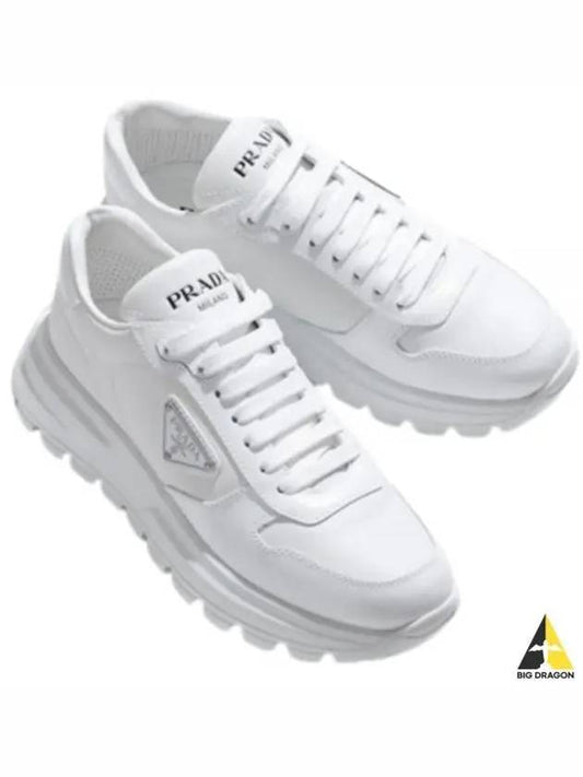 Spazzolato Logo Low Top Sneakers White - PRADA - BALAAN 2