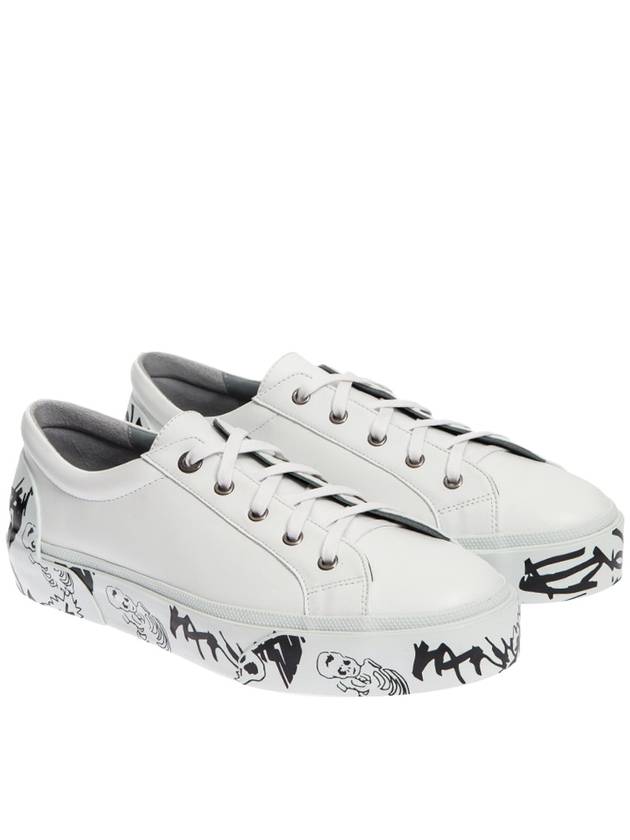 trainers graffiti detail leather sneakers - LANVIN - BALAAN 4