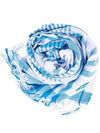 Women's Check Beach Scarf Blue - BURBERRY - BALAAN 2