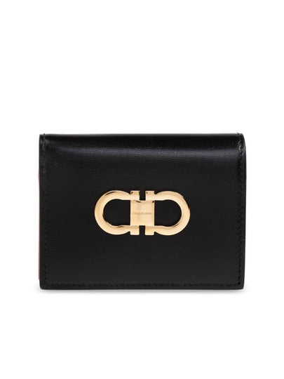 Double Gancio Half Wallet Black - SALVATORE FERRAGAMO - BALAAN 2