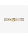 Blondie Leather Belt White - GUCCI - BALAAN 3