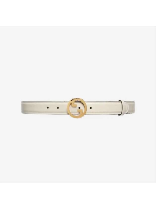 Blondie Leather Belt White - GUCCI - BALAAN 3