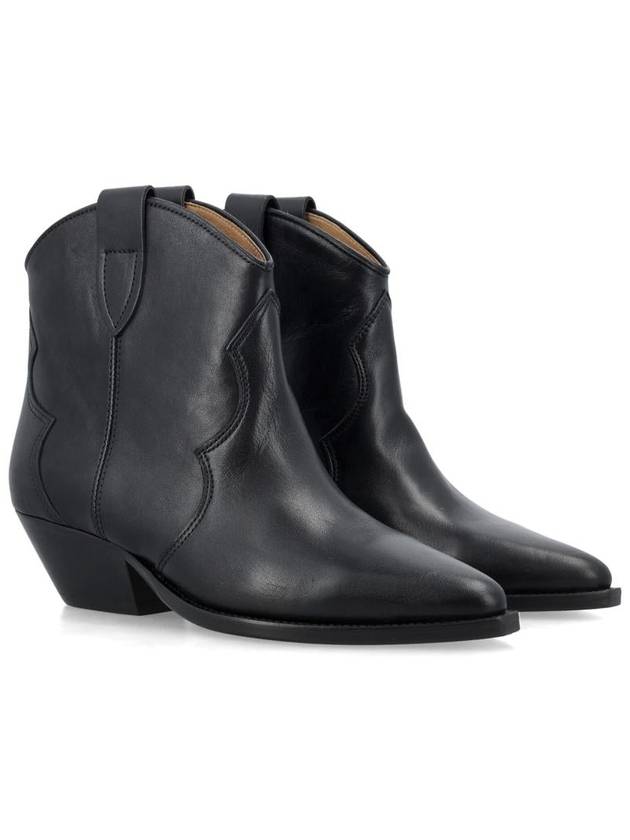 Women's Dewina Leather Middle Boots Black - ISABEL MARANT - BALAAN 3