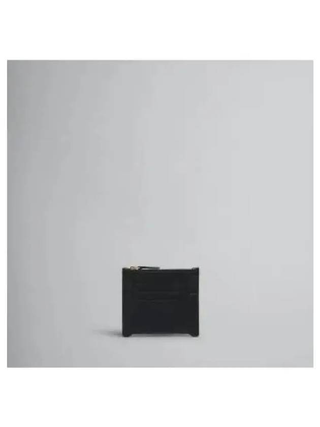 Leather Zipper Card Wallet Black - MARNI - BALAAN 2