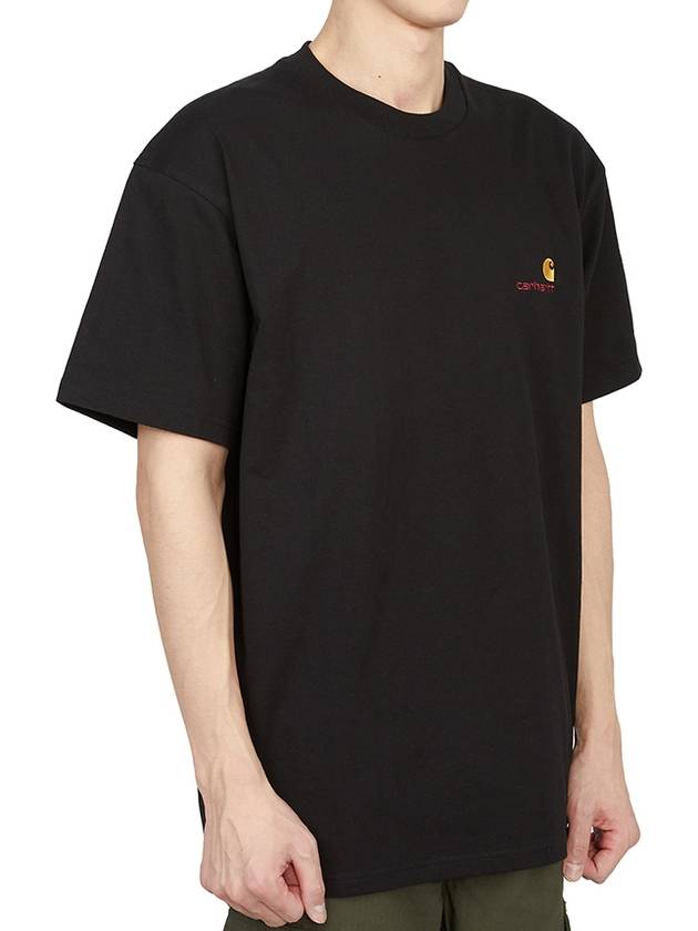 American Script Short Sleeve T-Shirt Black - CARHARTT WIP - BALAAN 4