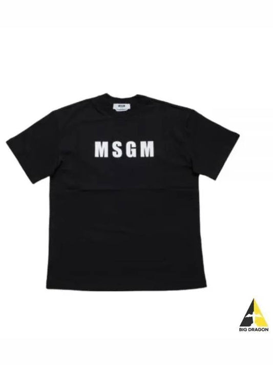 Logo Print Short Sleeve T-shirt Black - MSGM - BALAAN 2