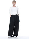 Linen two tuck wide pants black - CHANCE'S NOI - BALAAN 4